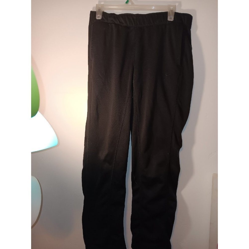 Nike dri-fit womens zip leg running activewear black pants size medium